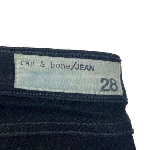 Rag & Bone Women's Black Coal Destroyed Skinny Raw Hem Stretch Denim  Jean US 28 - Picture 16 of 16